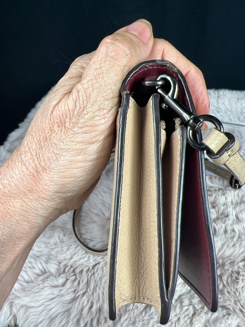 COACH Hayden Foldover Crossbody Clutch - 3D Sequin Tea Rose Beechwood - Picture 5 of 13